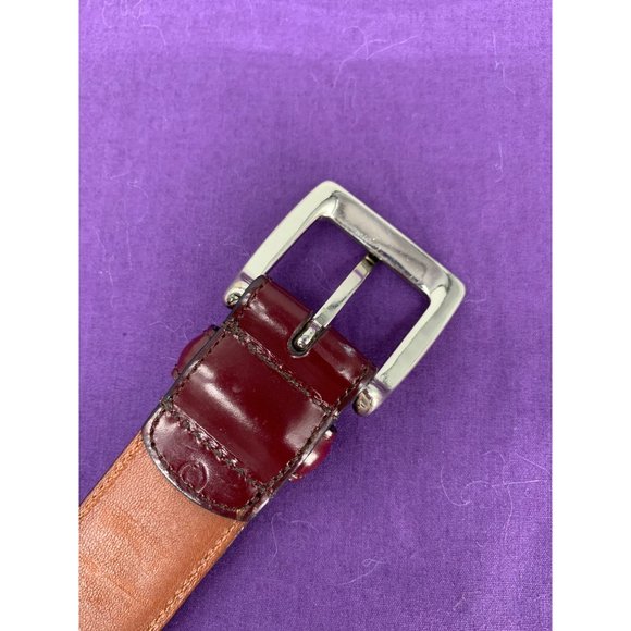 Coach Mens 32 Inch 1.25 Inch Width Handcrafted Costa Rica Polished Cowhide Silve - Picture 9 of 11